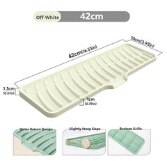 Kitchen Faucet Silicone Mat Bathroom Anti-Slip Sink Drain Mat, Slope Diversion Drainage Mat, Tableware Drying Protection Mat