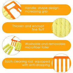 Multi-Functional Window Blind Cleaning Brush, Home Curtain Dust Removal Tool, Plastic Material, No Electricity Needed, Ideal for Living Room, Bedroom, Kitchen, Car, Furniture Use