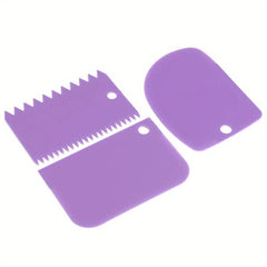 3pcs Cake Scraper Smoother Set, Cake Icing Smoother Tool For Cake Decoration, Plastic Dough Scraper, Flexible Bowl Scraper For Baking, Multifunctional Kitchen Tools