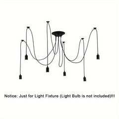 Modern Chic Industrial Dining Chandelier - Adjustable DIY Lighting With 3/5/6/8 Heads - Antique Classic Ceiling Spider Lamp Light Pendant - Metal & Glass - For Dining Room, Kitchen, Restaurant - Perfect Gift for Housewarming