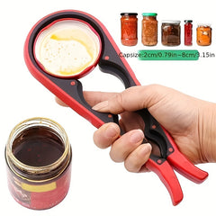 Multi-Purpose 4-in-1 Can Opener 1pc with Non-Slip Grip - Perfect for Home Kitchen and Beer Bottles Use