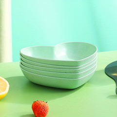 [5pcs Durable Heart-Shaped Plate Set] 5pcs Heart-Shaped Snack & Fruit Plate Set - Durable Plastic, Perfect for Desserts, Cakes, and Pickles - Ideal Kitchen Accessory