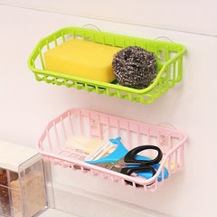 1pc Multi-functional Suction Cup Dishwashing Sponge Rack, Hanging Storage Rack, Draining Rack, Sink Rack, Kitchen Accessories
