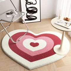 1pc Cute Heart Shaped Non-Slip Rugs for Girls Bedroom, Living Room, Bathroom, Kitchen, and Hallway - Soft and Thickened Area Rugs with Cartoon Design - Perfect Bathroom Accessories and Home Decor