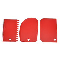 3pcs Cake Scraper Smoother Set, Cake Icing Smoother Tool For Cake Decoration, Plastic Dough Scraper, Flexible Bowl Scraper For Baking, Multifunctional Kitchen Tools