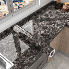 Extra Thick Vinyl Self-Adhesive Wallpaper, Waterproof and Oil Proof, Removable Peel and Stick Wall Stickers for Bathroom and Kitchen, Brick Stone Wood Pattern, Random Matc