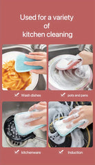 3/6/12pcs Dish Cloths Sponge With Hanging Loop, Multi Purpose Cleaning Sponge For Tableware, Dishwashing Towels, Double Sided Cleaning Sponge, Scrubbing Magic Sponge, Scouring Pads, Cleaning Tools, Kitchen Accessories