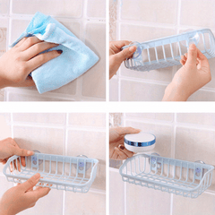 1pc Multi-functional Suction Cup Dishwashing Sponge Rack, Hanging Storage Rack, Draining Rack, Sink Rack, Kitchen Accessories