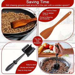 [Manual Meat Shredder] PANCERKA Manual Meat Shredder & Pulverizer | Heat-Resistant Polypropylene, Non-Stick Surface, Ergonomic Handle, Dual Interchangeable Blades for Beef, Turkey, BBQ, Stovetop Use, Kitchen Gadgets, Durable