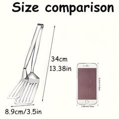 Stainless Steel Multifunctional 1pc Serving Tongs - Effortless Food Prep and Presentation for Buffet, Fish Frying, Bread, Steak, Salad, and Dessert - Kitchen Tools