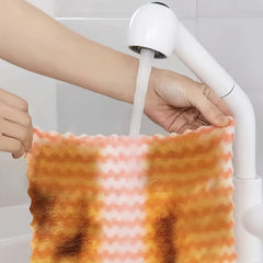 5/10pcs Ultra-Soft Microfiber Dish Cloths - Thickened Coral Velvet Cationic Double-Sided Towels for Strong Stain Removal, Scouring Pads, Absorbent, Lint-Free, Durable, Easy to Clean, and Reusable for Kitchen Cleaning