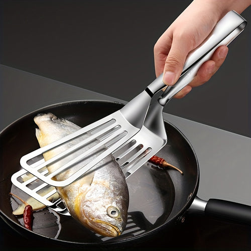 Stainless Steel Multifunctional 1pc Serving Tongs - Effortless Food Prep and Presentation for Buffet, Fish Frying, Bread, Steak, Salad, and Dessert - Kitchen Tools