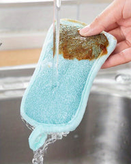 3/6/12pcs Dish Cloths Sponge With Hanging Loop, Multi Purpose Cleaning Sponge For Tableware, Dishwashing Towels, Double Sided Cleaning Sponge, Scrubbing Magic Sponge, Scouring Pads, Cleaning Tools, Kitchen Accessories