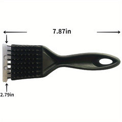 Portable Grill Cleaner - 8in Deep Clean Steel Brush with Plastic Handle | BBQ Accessories for Kitchen