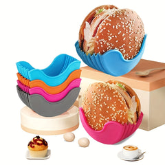 1pc/4pcs Reusable Expandable Hamburger Rack, Silicone Rack, Hamburger Tool Rack, Storage Rack, Kitchen Storage Box Use this expandable silicone burger rack to make delicious burgers easier!