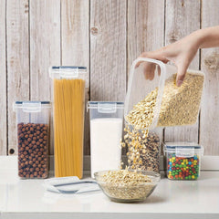9Pcs Airtight Food Storage Containers With Lids, BPA Free, Plastic Kitchen And Pantry Canisters For Cereal, Dry Food, Flour And Sugar, Dishwasher Safe