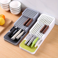 1pc Kitchen Drawer Organizer Tray For Knives, Knife Block, Knife Holder, Drawer Storage Box For Knife, Drawer Organizer Insert, Holds 9 Knives, Kitchen Accessories