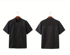 Chef Work Clothes, Men's Short Sleeve Hotel Restaurant Baking Clothing - Breathable & Durable Fabric - For Chefs, Cooks & Restaurant Staff - Perfect for Kitchen Work & Baking