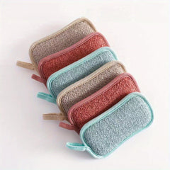 3/6/12pcs Dish Cloths Sponge With Hanging Loop, Multi Purpose Cleaning Sponge For Tableware, Dishwashing Towels, Double Sided Cleaning Sponge, Scrubbing Magic Sponge, Scouring Pads, Cleaning Tools, Kitchen Accessories