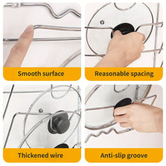 Multifunctional Kitchen Pot And Lid Rack Wall-mounted Storage Rack Cutting Board Storage Rack