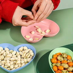[5pcs Durable Heart-Shaped Plate Set] 5pcs Heart-Shaped Snack & Fruit Plate Set - Durable Plastic, Perfect for Desserts, Cakes, and Pickles - Ideal Kitchen Accessory