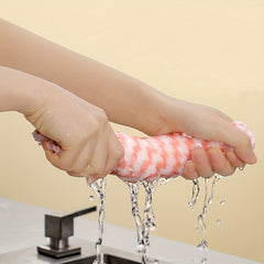 5/10pcs Ultra-Soft Microfiber Dish Cloths - Thickened Coral Velvet Cationic Double-Sided Towels for Strong Stain Removal, Scouring Pads, Absorbent, Lint-Free, Durable, Easy to Clean, and Reusable for Kitchen Cleaning